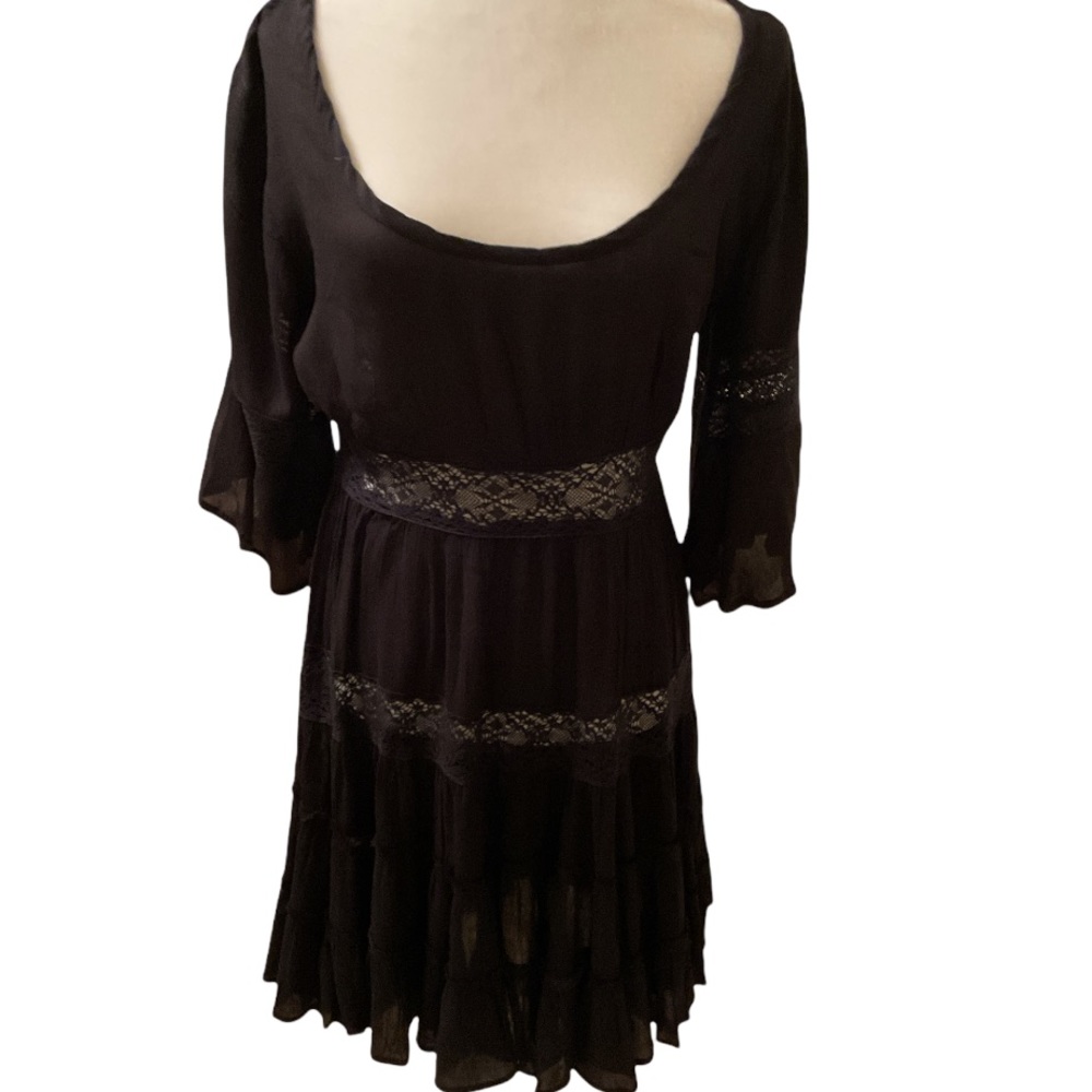 FREE PEOPLE 3/4 SLEEVE LONG LACE BODYACE SIZE S